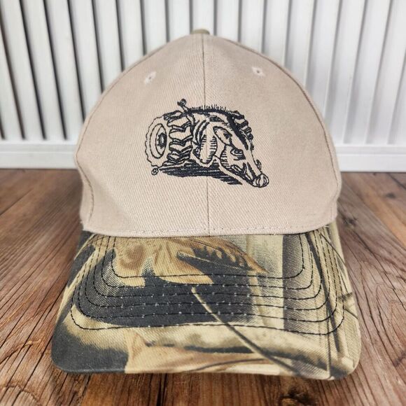 Mud Hog Hydraulic RWD Strapback Hat Cap Beige Green Camo Harvesting Brand Farmer - Picture 2 of 10